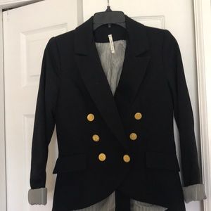 Military style blazer. Navy w/gold btns. Sz. Small